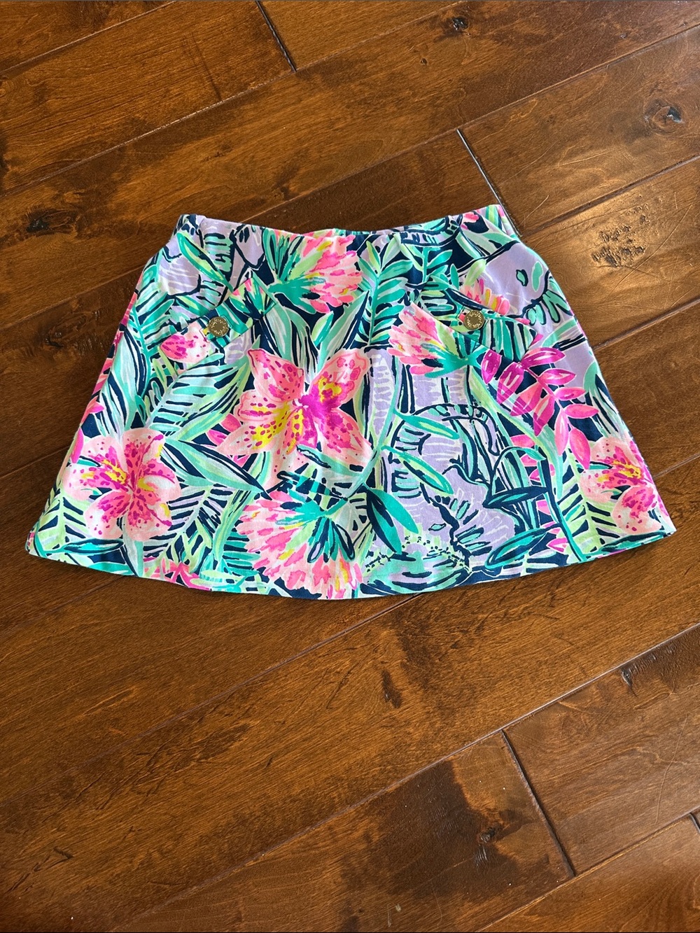 Lilly Pulitzer Tropical Floral Print A-Line Skort